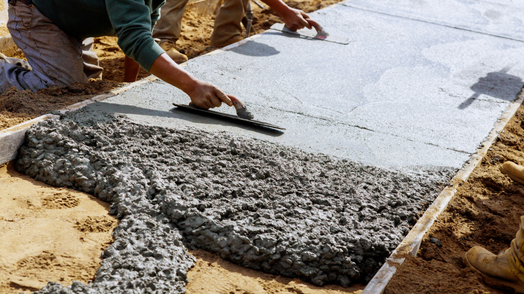 Top concrete contractors in Northern Colorado working on driveway and patio projects.